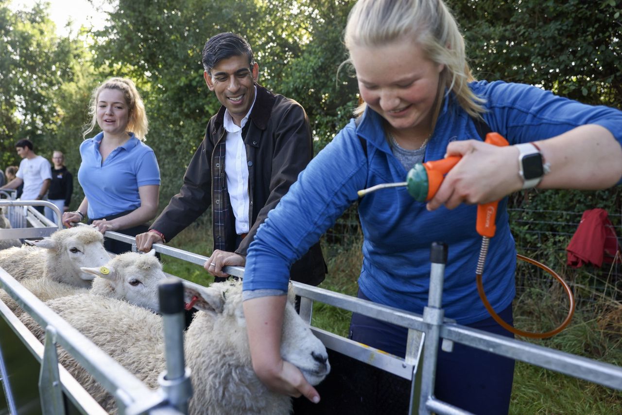 Rishi Sunak visits agri students at Writtle University College