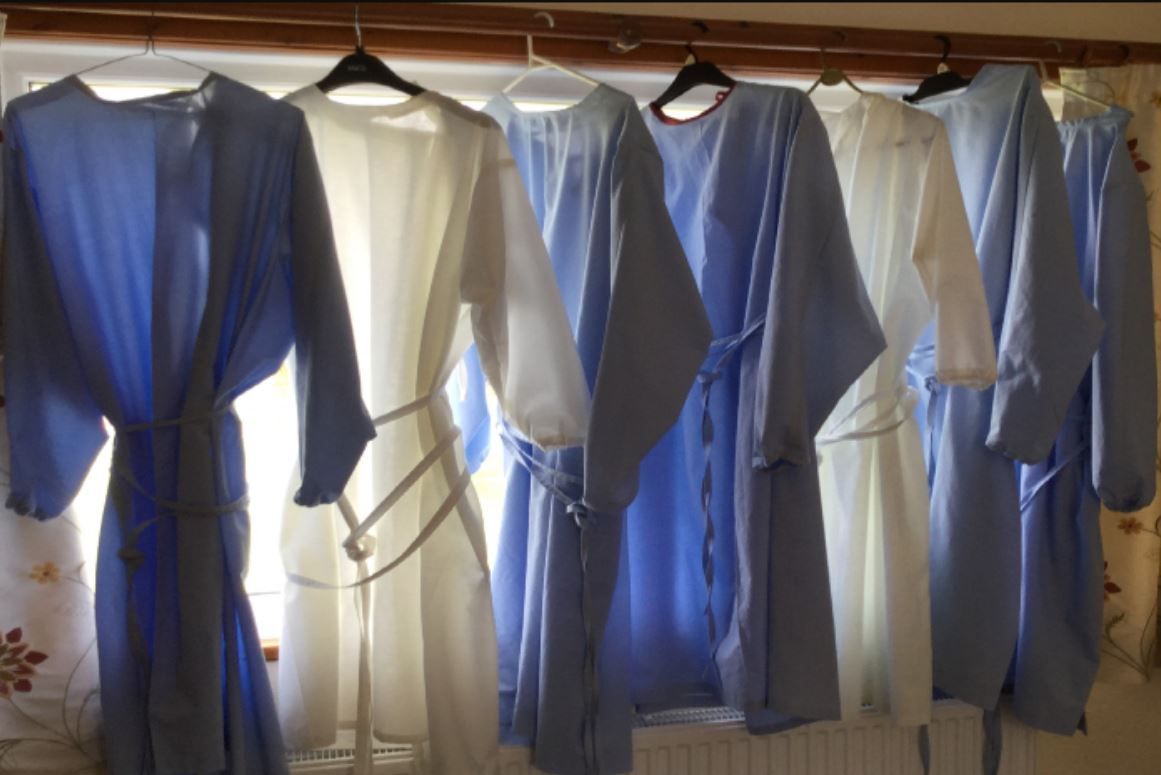 Agricultural college bedsheets transformed into gowns for NHS frontline