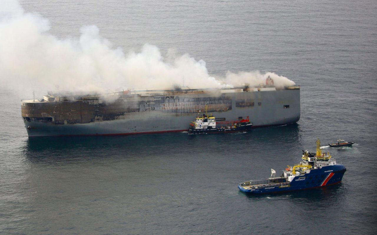 Electric vehicles: Fire on car carrier sparks discussion over battery safety