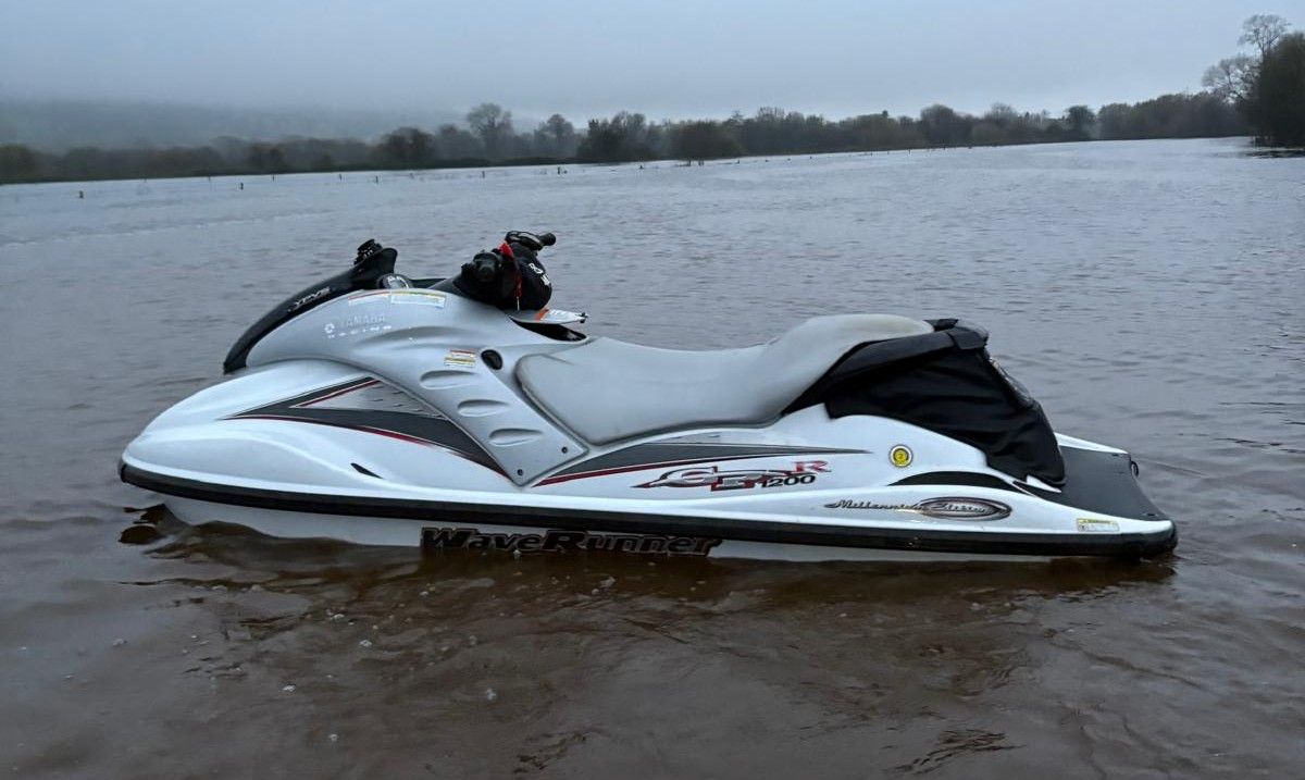 Watch: Young farmer jet-skis across flooded field