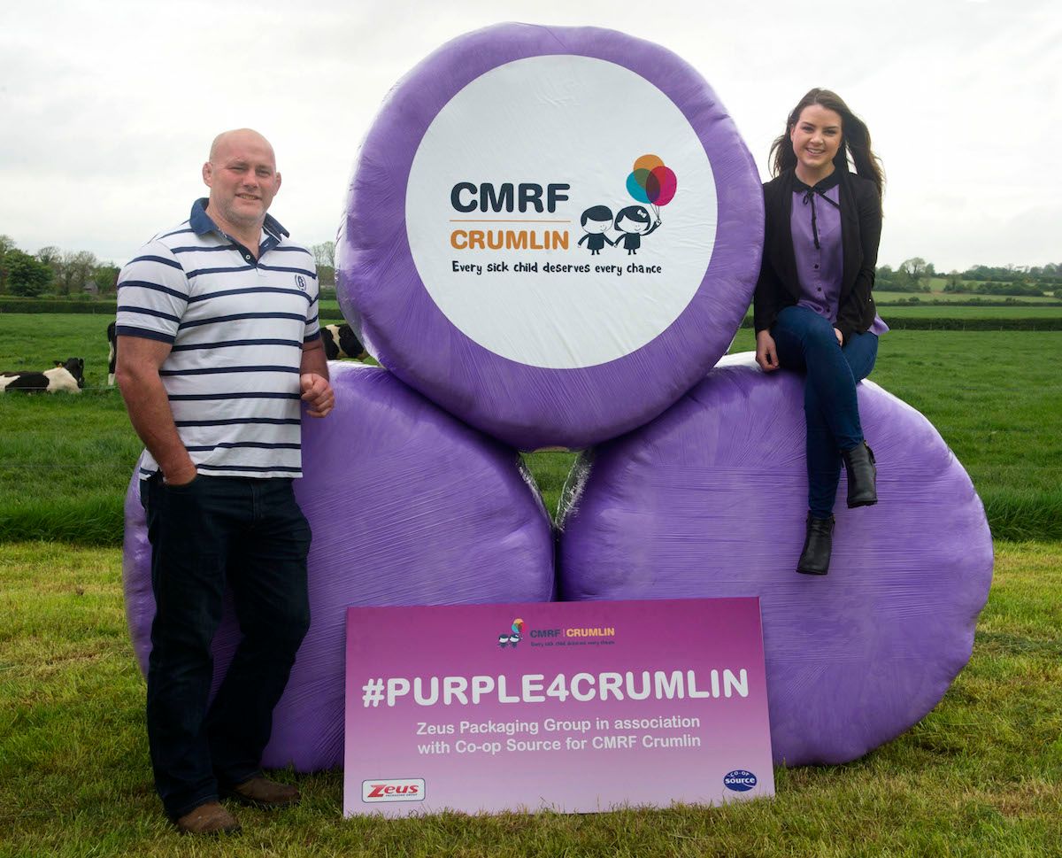 Purple silage wrap will help support Crumlin Children's Hospital