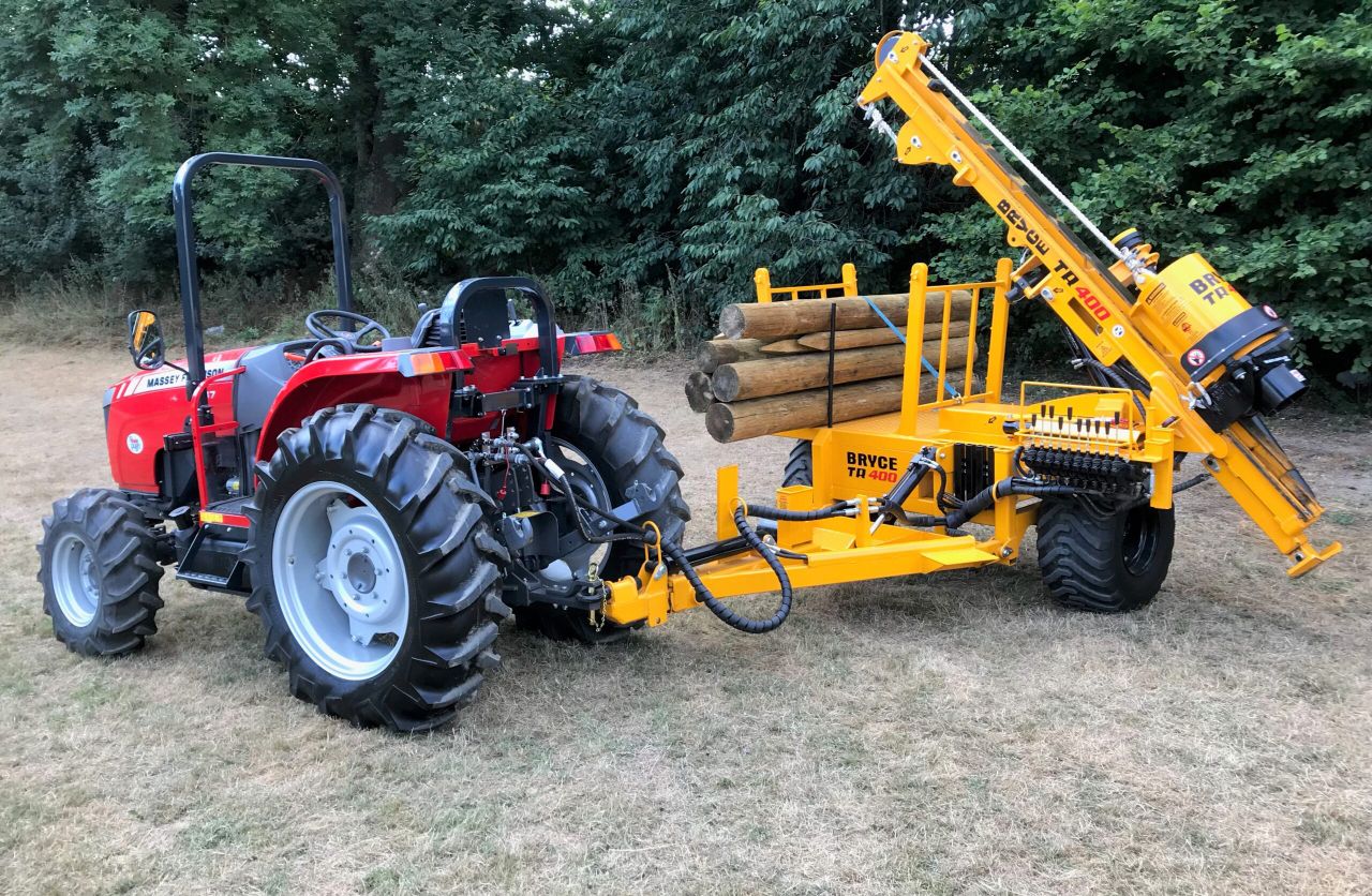 Trailed post driver that makes do with a ‘small or elderly tractor’