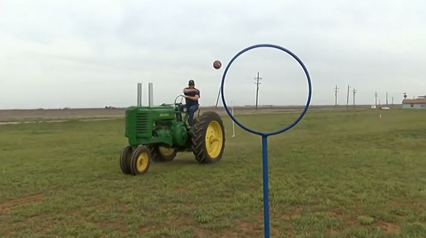 What do you get when you combine the NFL and a tractor? Tractor football!