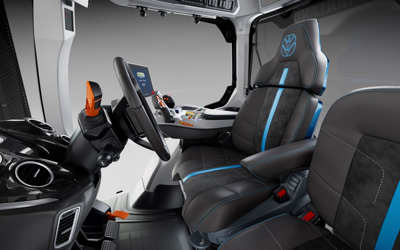 All the latest digital tech is included in the new tractor’s cab