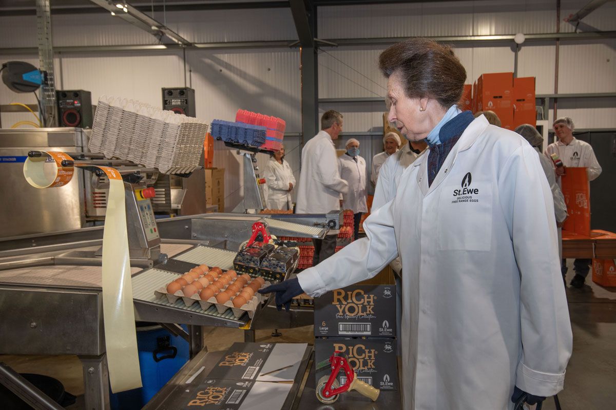 Princess Royal opens new St. Ewe Free Range Eggs packing centre