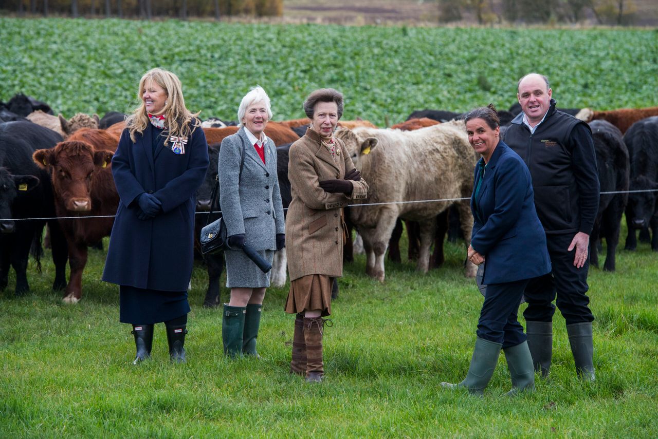 Princess Royal hears about grass-fed beef at Lanarkshire farm