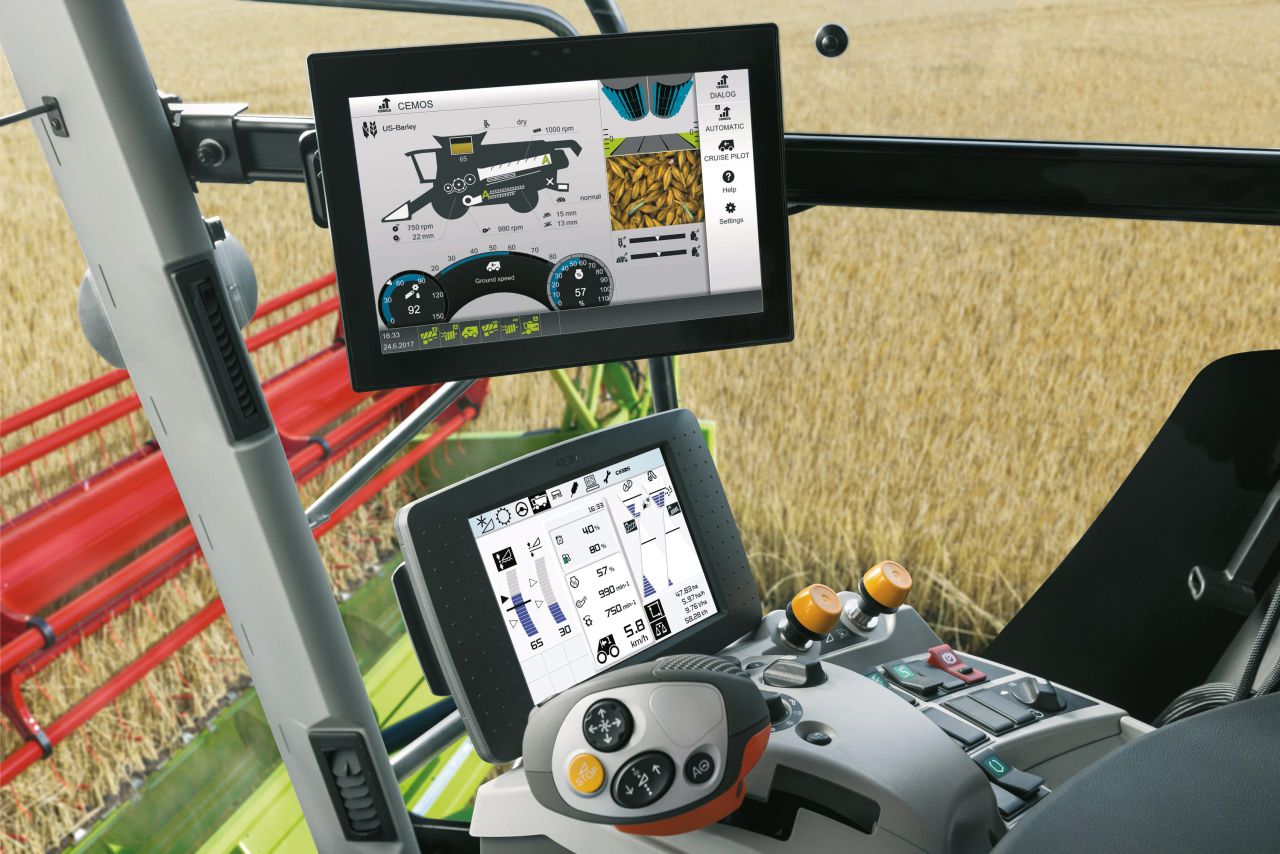 New 'bells and whistles' touch-screen for Claas Lexion
