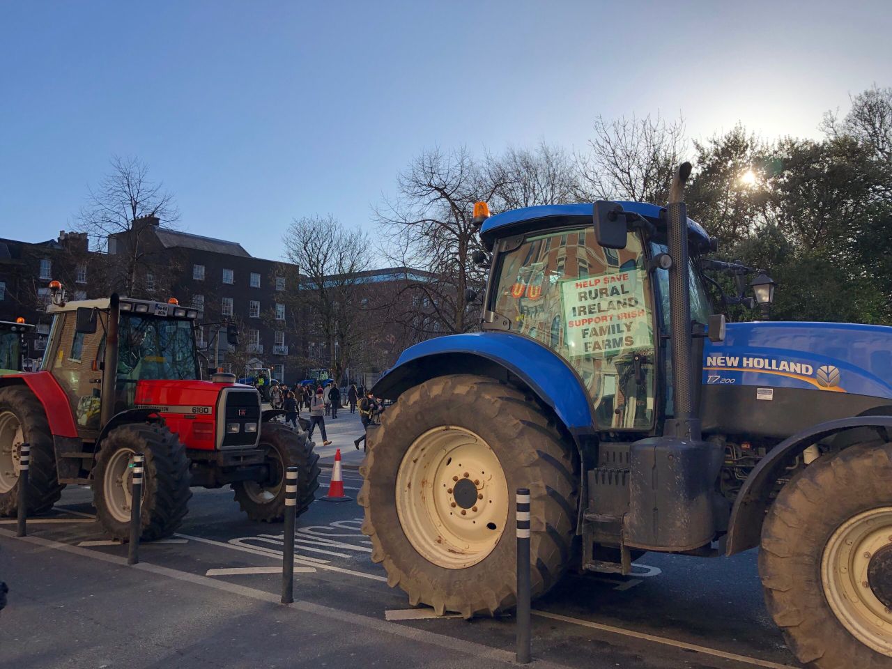 Tractors leave city and head towards Dublin Port