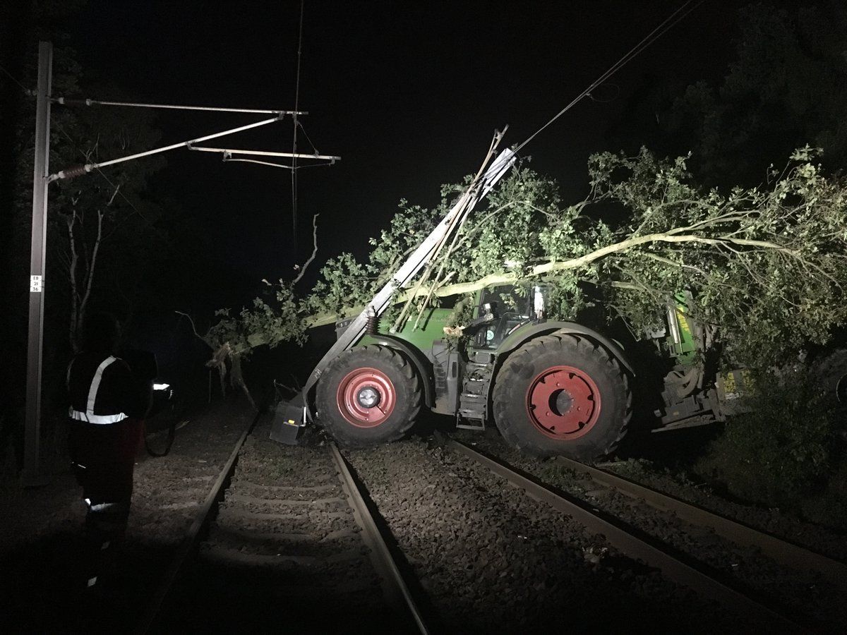 Tractor crashes onto UK rail line blocking major routes