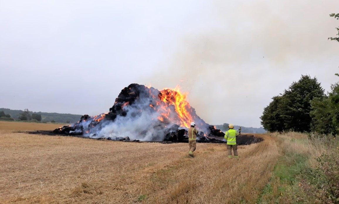 Investigation launched after 600 bales go up in smoke in UK