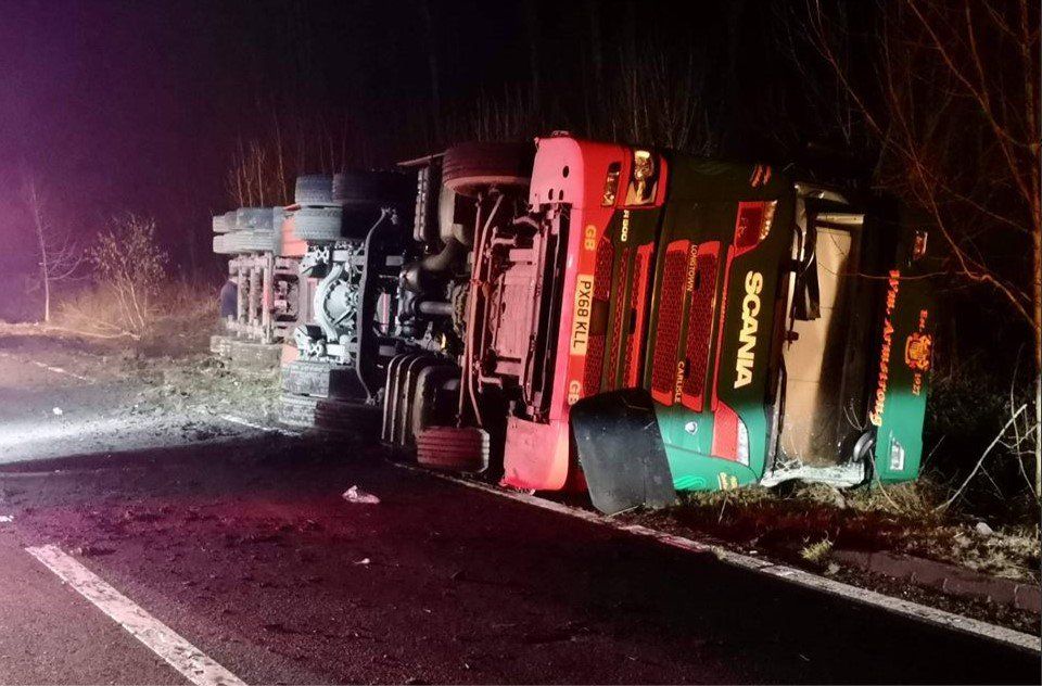 More than 200 sheep die in overturned lorry crash