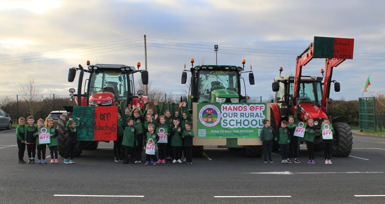 Gallery: Tractors out in force to keep rural NI school open