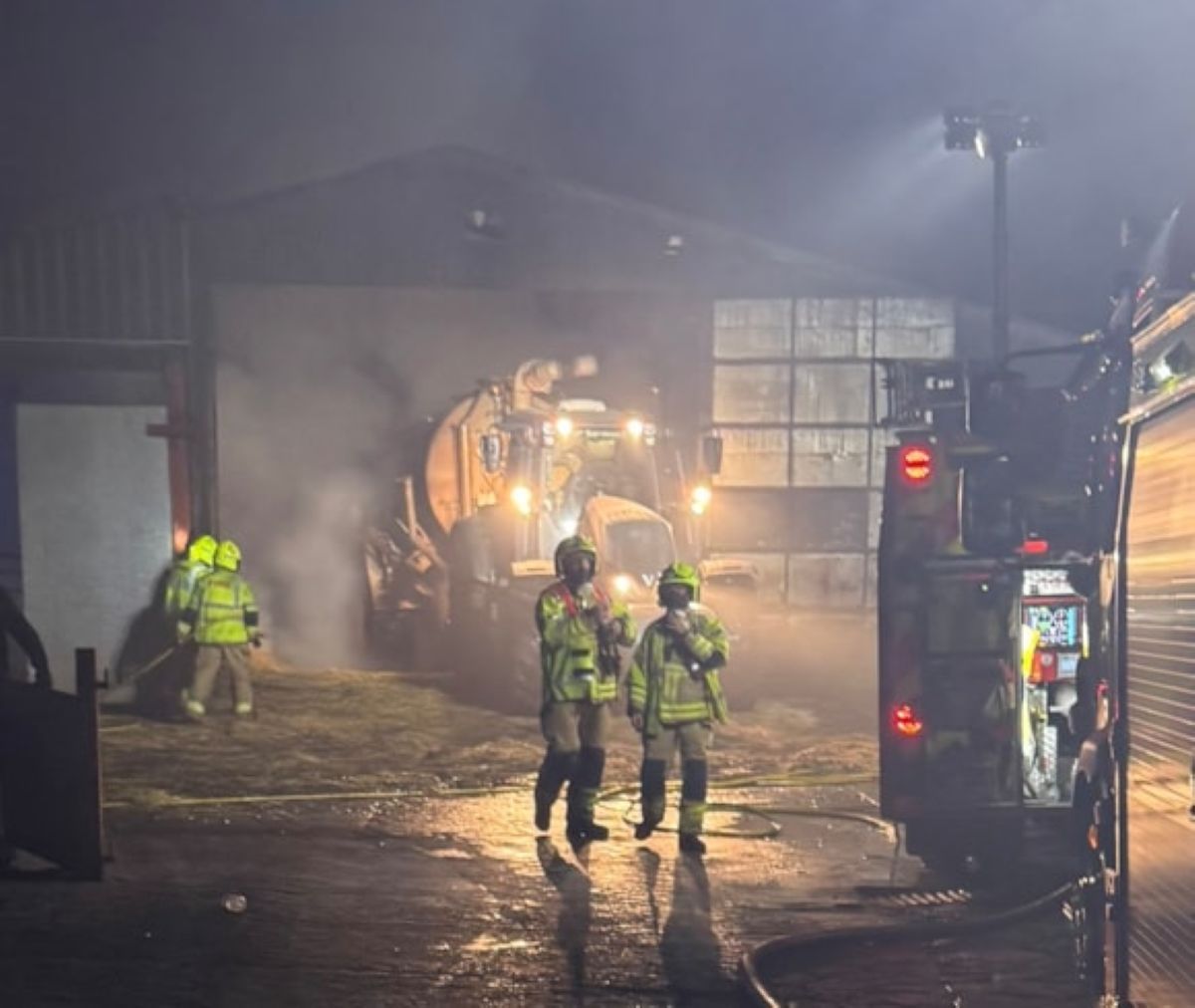 Several crews called to tackle Brecon barn fire