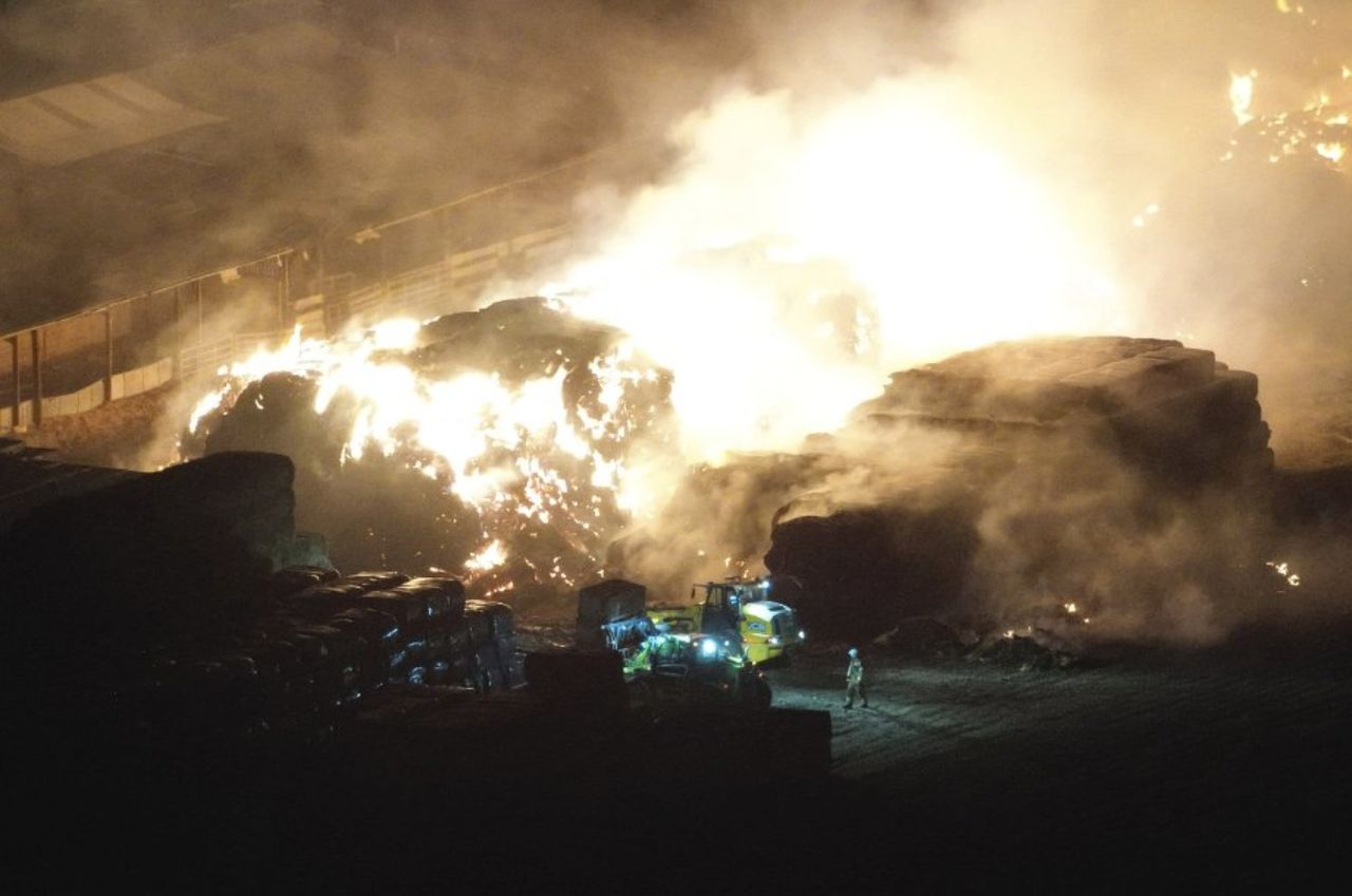 Work ongoing to extinguish barn fire in Kent