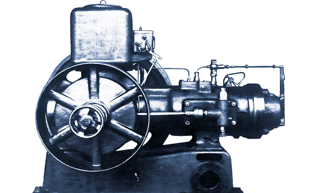 The first hot bulb engine produced by Gionanni Landini