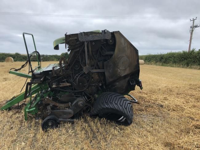 Blazing baler extinguished by Cornwall fire crews