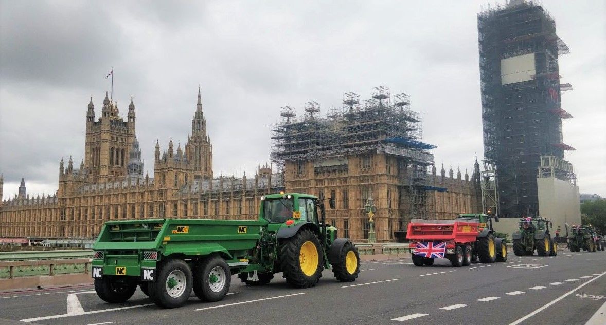 Tractor demonstration takes place in London in protest of Agriculture Bill