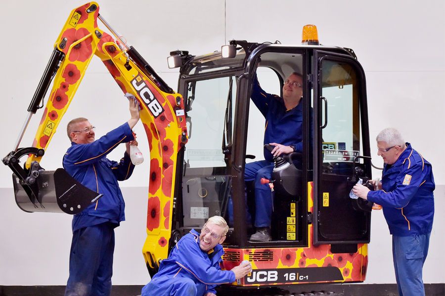 JCB's poppy digger raises £25,000 for centenary appeal