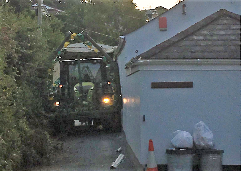 Rock and hard place: Tractor driver mishap
