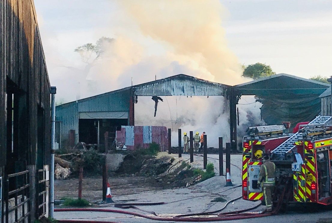 Firefighters tackle blaze affecting 6 barns on Gloucestershire holding