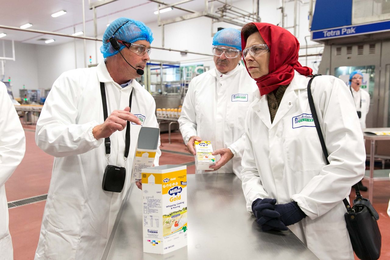 Princess Royal talks cows, robots and grass on Lakeland Dairies visit