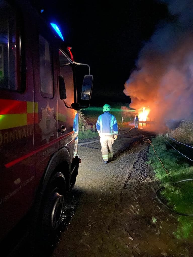 Cornwall tractor fire tackled by crews