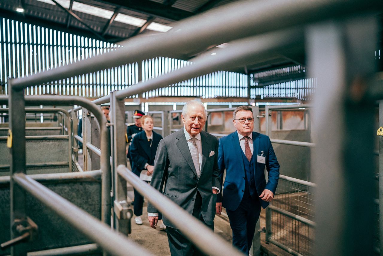 King Charles visits mart to meet farmers and rural communities