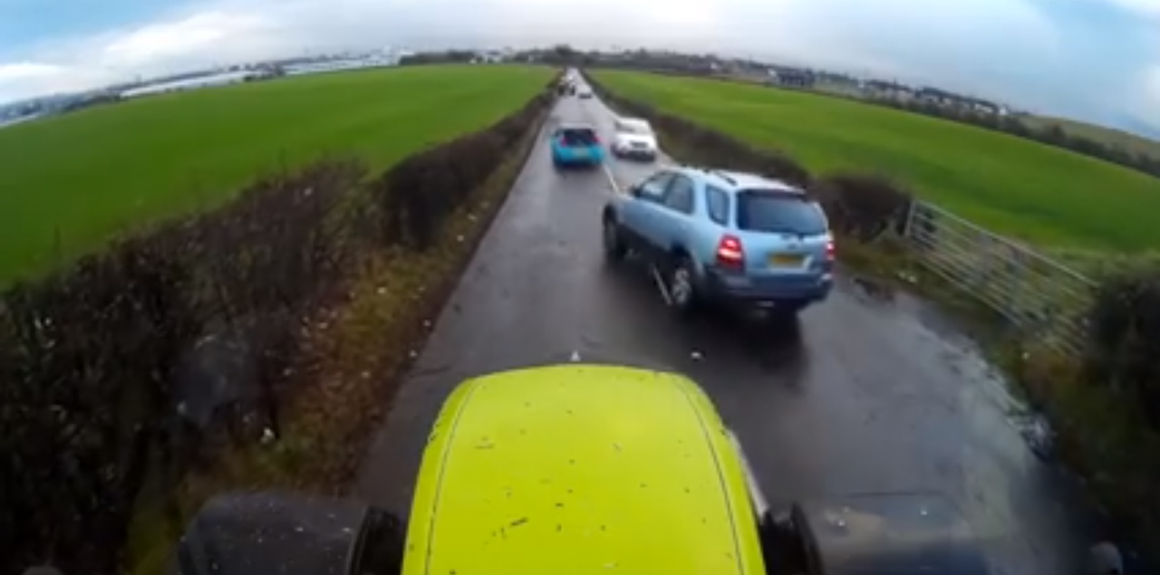 Near-miss tractor cam footage watched more than a million times in just 2 days