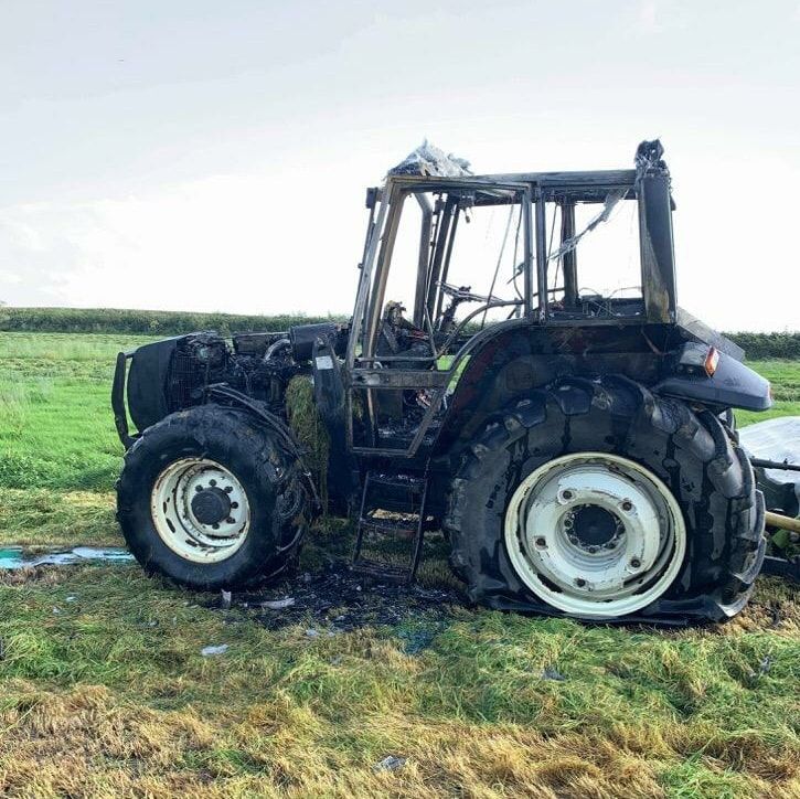 Fire crews called to deal with tractor fire in Cornwall
